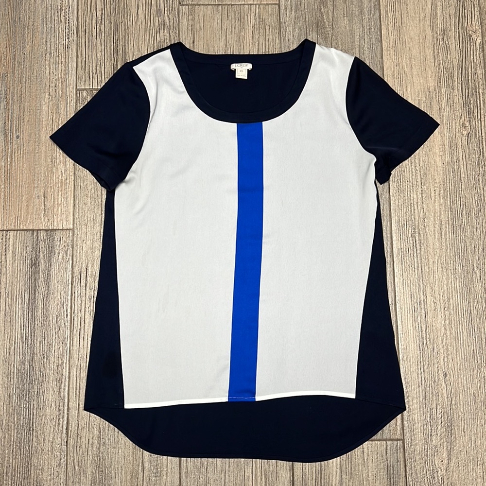 J. Crew Women’s Blouse Blue and White Size XS